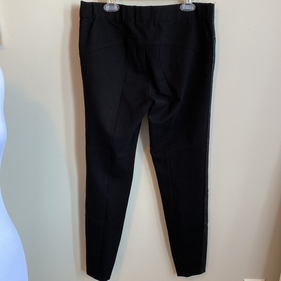 Lord & Taylor Leather/Ponte Ankle Zip Pants Black - Picture 2 of 6